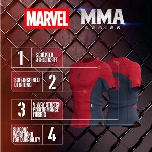 Rare SuperX Spider-Man Short Sleeve MMA Rash Guard